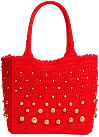 Sandro Studded crochet bag in Red at Nordstrom, Size Medium