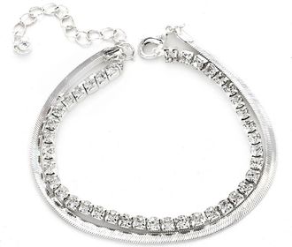 Panacea Layered Snake Link Bracelet in Silver at Nordstrom Rack