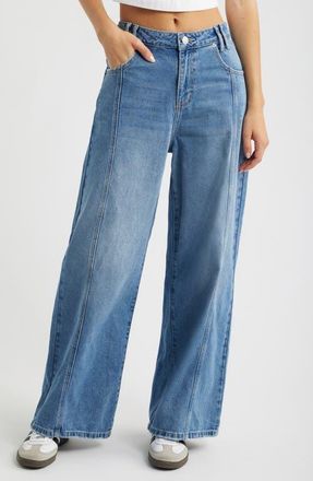 YMI Relaxed Extra Baggy Wide Leg Jeans in Light Blue Potassium at Nordstrom, Size 11
