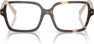 Prada 53mm Pillow Optical Glasses in Caramel at Nordstrom