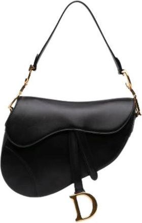 Dior Pre-owned Saddle Bag - Dames - Vintage Schoudertas - Zwart - ONE Size - Leer - Vintage