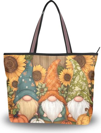 Alaza Large Tote Bag, Women Shoulder Bag Big Capacity Casual Handbags, Dwarf Sunflower Fall Shopping Tote with Pockets Zip,L