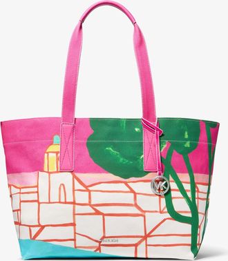 Michael Kors X Christina Zimpel Large Cotton Canvas Tote Bag