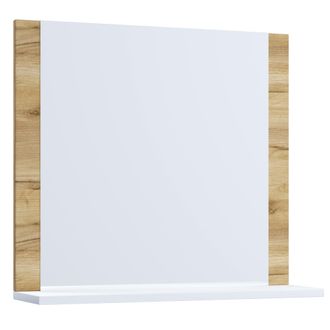 ebuy24 Espejo De Ba&ntilde;o Vcm Sin Marco Espejo De Pared Dise&ntilde;o Delgado Dimensiones Aprox. Al. 55 X An. 60 X P. 17 Cm Espejo De Pared - Lendas (miel Roble / Blanc