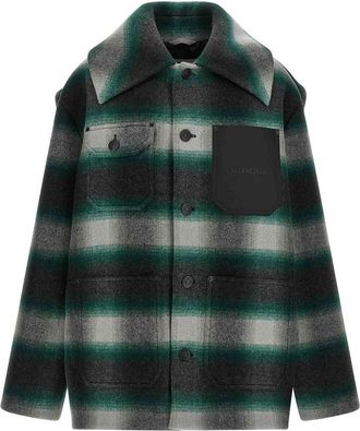 Balenciaga Green Workwear Cocoon Wool Jacket