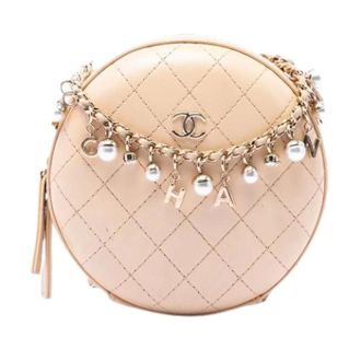 Chanel Pre-owned Leather chanel-bags - Dames - Pre-owned - Beige - Maat: ONE Size Leer