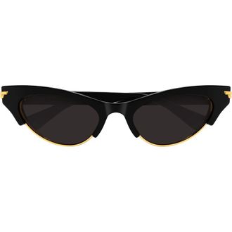 Bottega Veneta BV1431S 54mm Cat Eye Sunglasses in Black at Nordstrom