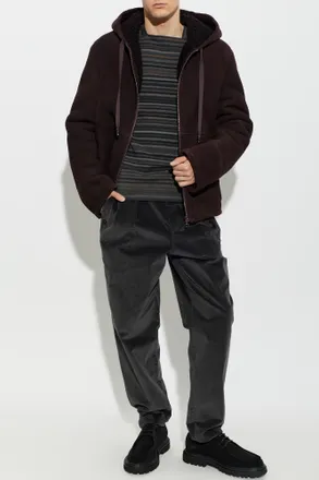 Dolce & Gabbana Suede Jacket With Hood, Mens, Brown