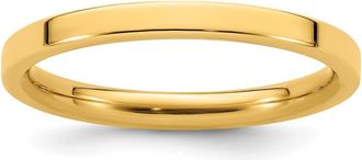 Diamond2Deal 14k Yellow Gold 2mm Standard Weight Flat Comfort Fit Wedding Band Ring