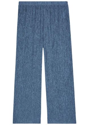 Eileen Fisher Eileen Fisher Crinkled Wide-leg Woven Trousers - Blue - L (UK 18-20 / XL)