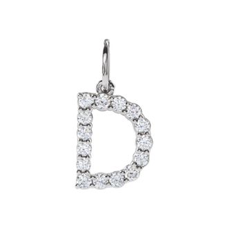Diamond2Deal 14k Gold 1/4ct Lab-Grown Diamond Initial D Pendant