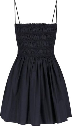 Matteau Black Fitted Ruched Bodice Mini Dress