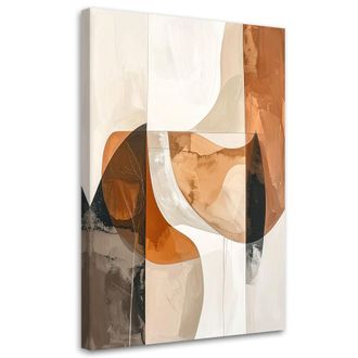 Feeby Cuadro En Lienzo, Abstracci&oacute;n Geom&eacute;trica Decoraci&oacute;n Moderna En Tonos Beige, 80x120