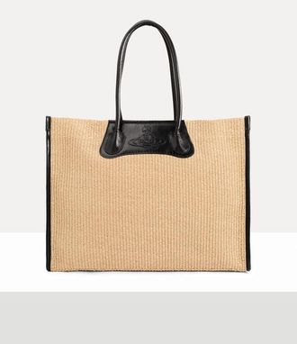 Vivienne Westwood Troy Tote Bag Raffia-effect Natural