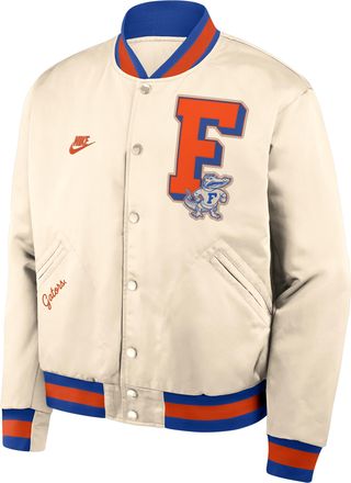 Nike Florida Legacy Nike Mens College Full-Snap Bomber Jacket in Brown | 03O50E4VUFV-P0K