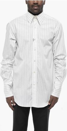 Alexander McQueen Striped Printed Double-Collar Shirt size 17.5