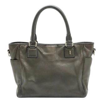 Loewe Pre-owned Nappa Leren Tote Bag - Dames - Vintage Shopper - Grijs - ONE Size - Leer - Vintage