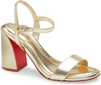 Christian Louboutin Miss Jane Sandal in Platine/Platine at Nordstrom, Size 10.5Us