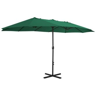Berkfield Home Outdoor Parasol with Aluminium Pole 460x270 cm Green