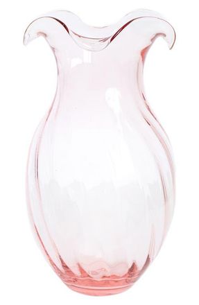 Vietri Hibiscus Fluted Glass Vase in Pink at Nordstrom