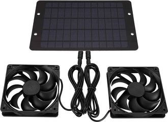 OEM Ventilador Solar - 10 W - 12 V - Impermeable - Para Gallinero Invernadero Almac&eacute;n Casa - 1 Unidad