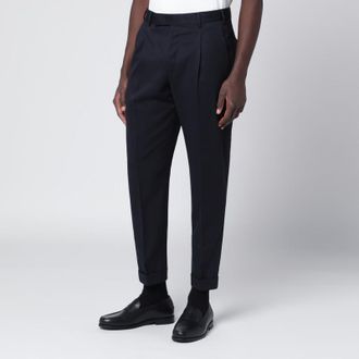Pantaloni Torino Navy blue wool trousers