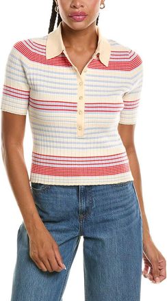 525 america Textured Stripe Polo Sweater