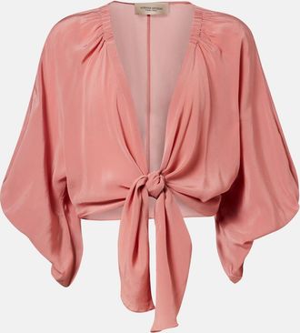 Adriana Degreas Solid Front gathered crop top