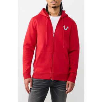 True Religion Wreath Buddha Zip Hoodie in Trv Red at Nordstrom Rack, Size X-Large
