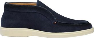 Santoni Stijlvolle Loafers - Heren - Enkellaarsjes - Blauw - 40 1/2 EU - Leer - Schoenen