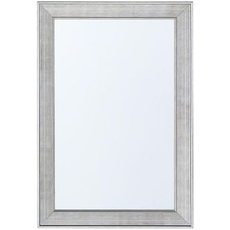 Beliani Beliani - Modern Wall Mirror Synthetic Silver Frame Rectangular Studded 61 x 91 cm Bubry
