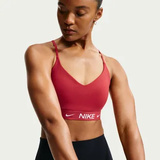 Nike Womens Indy Light Support Padded Adjustable Sports Bra in Red | FD1062-608