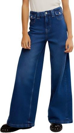 Free People Kellee High Waist Wide Leg Palazzo Jeans in Blue Night at Nordstrom Rack, Size 31