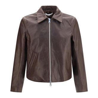 Our Legacy Giacca Corta in Pelle - - Jackets - Uomo - Marrone - L