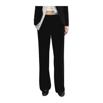 Marella Emmpalace Straight Broeken - Dames - Broeken - Zwart - Maat: L Jersey