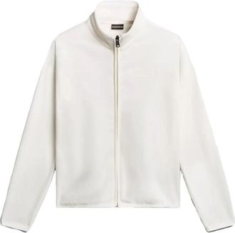 Napapijri High-collar Fleece Jacket - Dames - Vesten met rits - Wit - XS - Polyester - Hoodies & sweatvesten