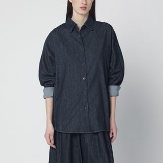 Dries Van Noten Camicia ampia in denim indaco