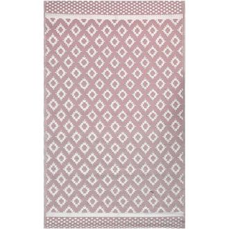 Beliani Beliani - Alfombra Moderna De Interior Y Exterior Con Motivos Geom&eacute;tricos Rosa 120 X 180 Cm Thane