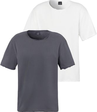 John Devin T-Shirt Packung, 2, Relaxed Fit, Kurzarm, Freizeitshirt mit Rundhals aus reiner Baumwolle