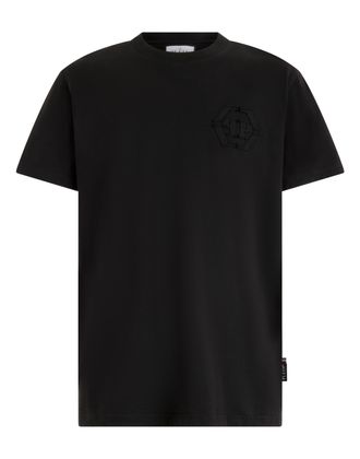 Philipp Plein Round Neck T-Shirt Raw Edge Monogram Monogram