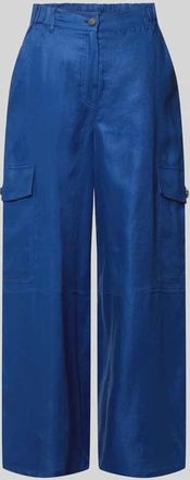 Max Mara Wide Leg Cargohose aus reinem Leinen in Bleu, Gr&ouml;&szlig;e 34