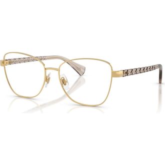 Ralph Lauren 53mm Irregular optical glasses in Gold at Nordstrom