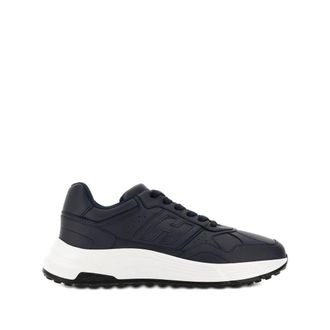 Hogan Zwarte Veterschoenen met Platte Zool - Heren - Sneakers - Blauw - 40 1/2 EU - Schoenen