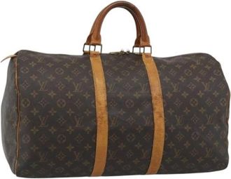 Louis Vuitton Pre-owned Boston Bag - unisex - Vintage Weekendtas - Bruin - ONE Size - Leer - Vintage