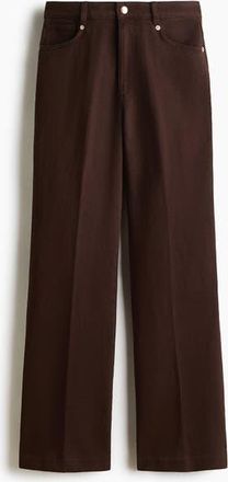 H&M Bootcut Twill Trousers in Dark Brown at Nordstrom, Size 12