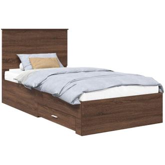 vidaXL Struttura del letto Rovere Marrone e Argento 90 x 200 cm vidaXL
