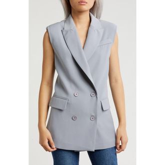 Area Stars Angie Double Breasted Sleeveless Blazer in Grey at Nordstrom Rack, Size X-Large