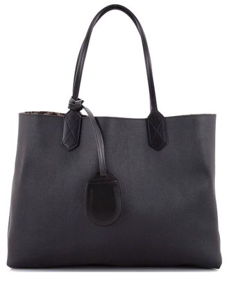 Gucci Black Leather Reversible Tote Caleido Gg Print Medium (Authentic Pre- Loved)