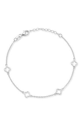 Glaze Jewelry Clover Station Anklet in Silver at Nordstrom Rack