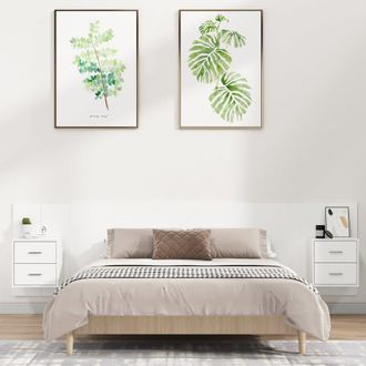 Berkfield Home Bed Headboard with Cabinets White Engineered Wood